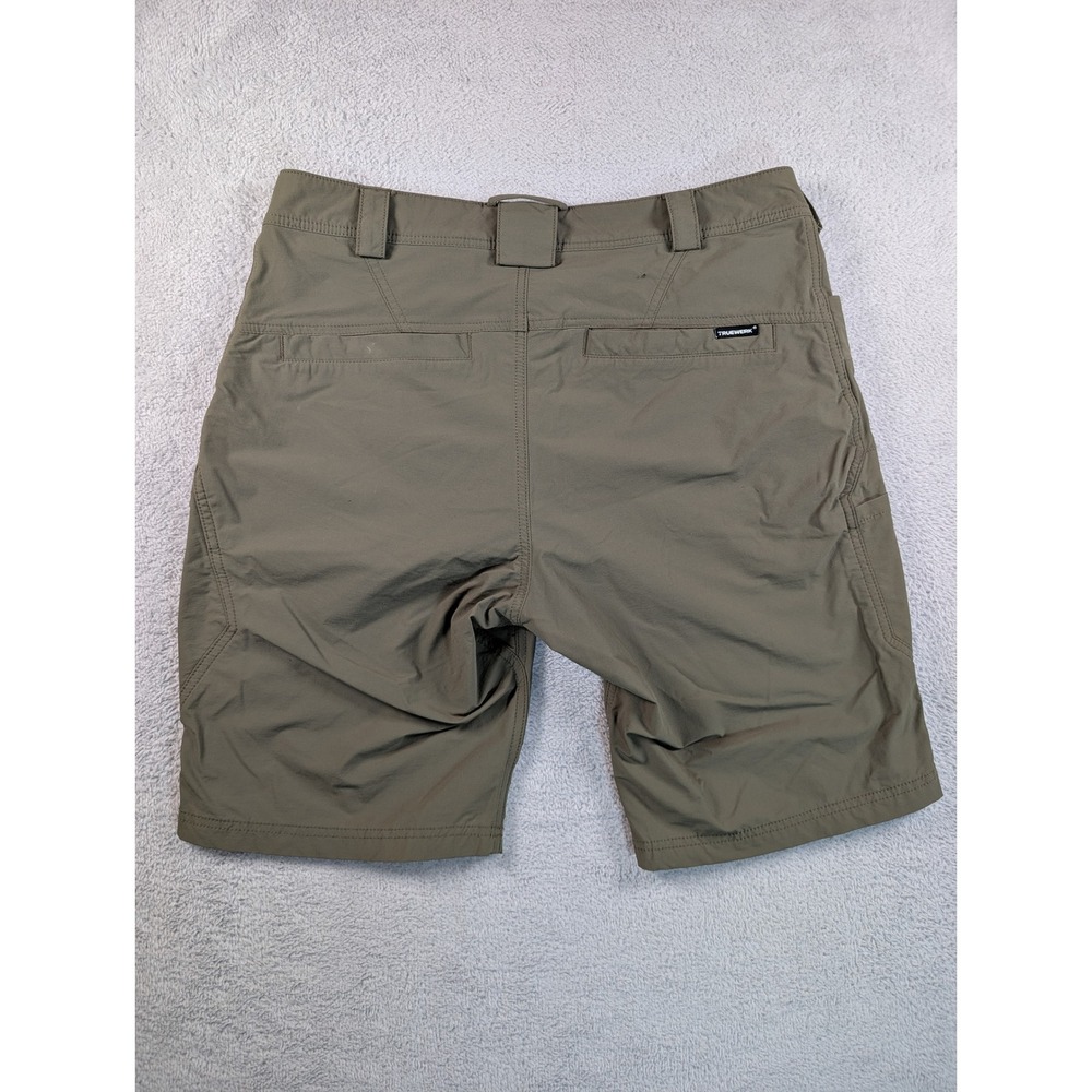 Truewerk T1 Werkshort Mens 34 Long Olive Green Cargo Work Shorts Tech Stretch - Picture 10 of 10